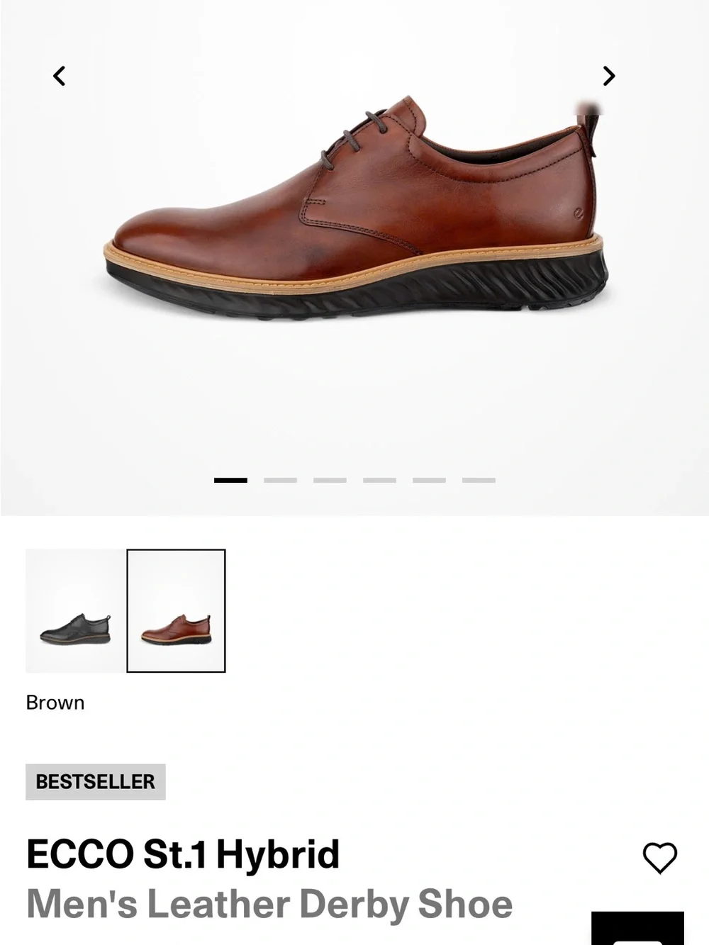 Ecco Men’s Brown Leather Lace-Up Oxfords